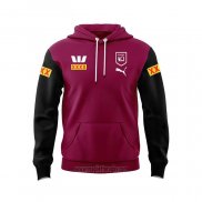 Felpe Con Cappuccio Queensland Maroons Rugby 2024 Rosso Nero